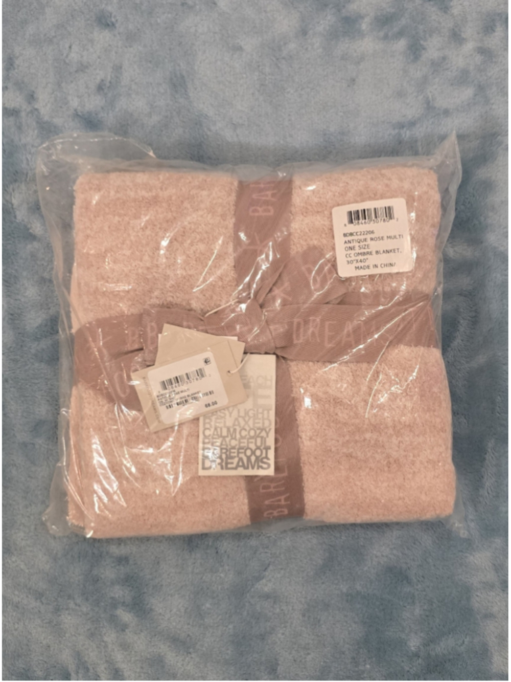 Barefoot Dreams CozyChic Ombre Blanket One Size Antique Rose